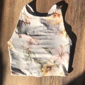 🚨SALE🚨 Floral Active Long Line Crop Strappy Back